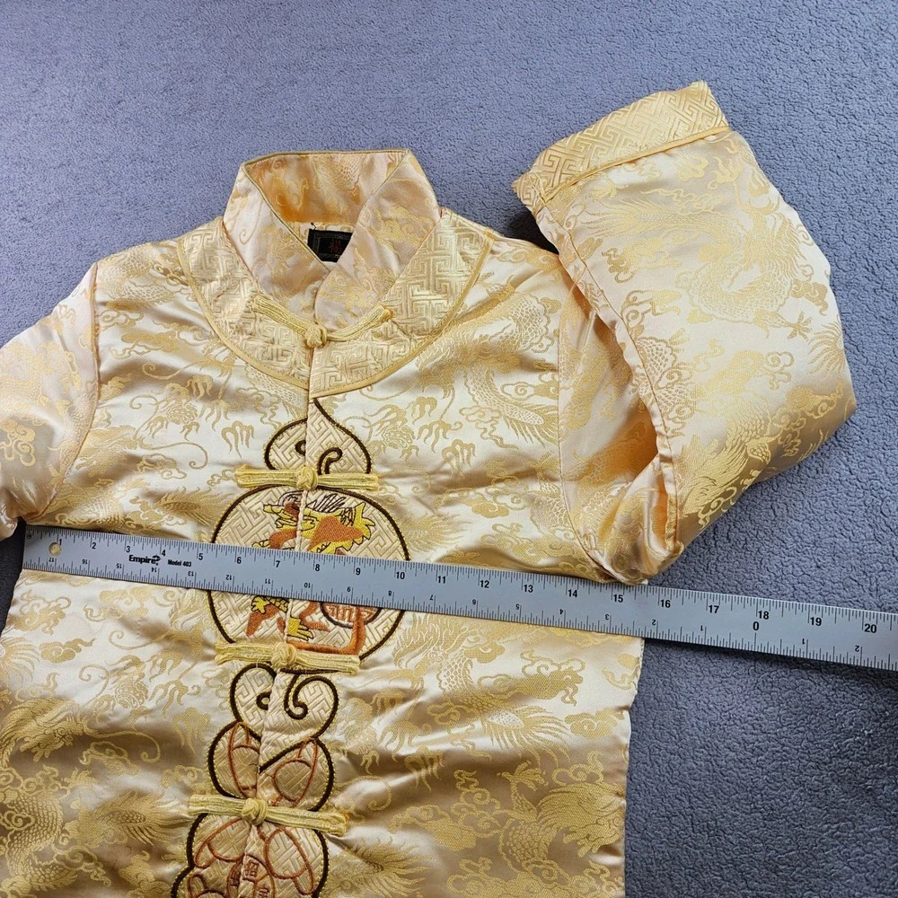 Yang Yu Traditional Chinese Tang Suit Jacket Boys‎ 15 Gold Embroidered Mandarin